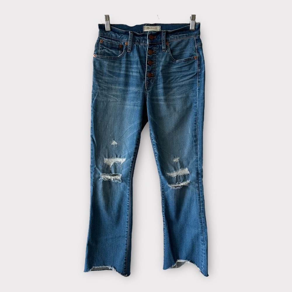 Madewell Bronson Wash Cali Demi Boot Button Front Jeans Women's Size 26